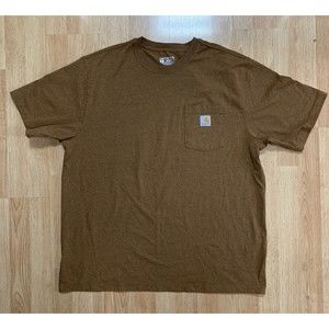 Carhartt Men's Workwear Pocket T-shirt Shirt Short Sleeve Brown XL Loose Fit EUC